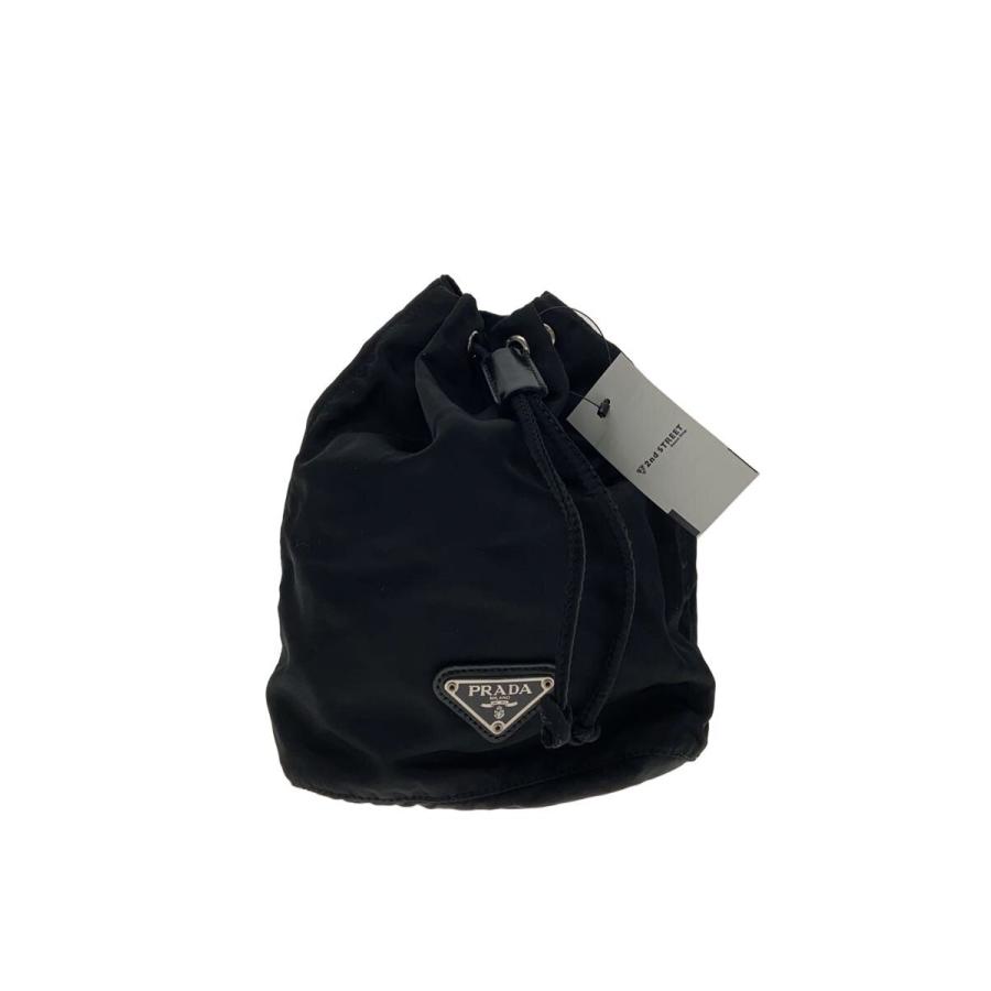 prada巾着バッグ PRADA◇巾着バッグ/ナイロン/BLK/無地 : セカンドストリートYahoo!店