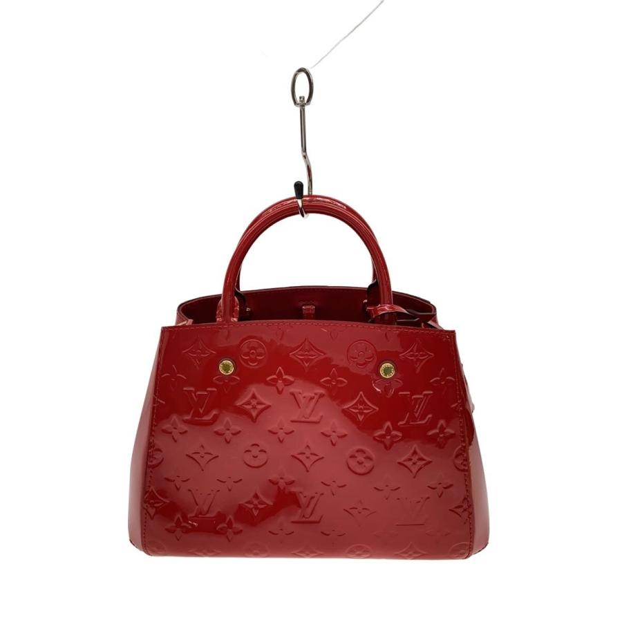 LOUIS VUITTON◇モンテーニュBB_モノグラム・ヴェルニ/エナメル/RED