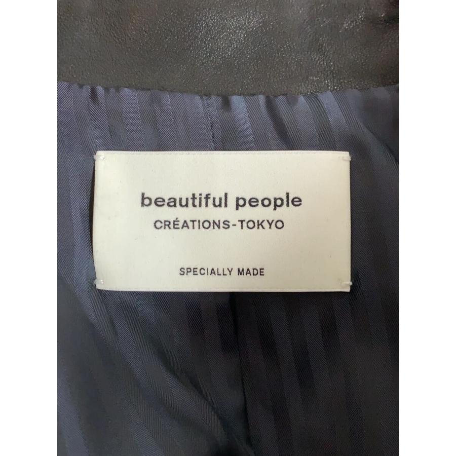 beautiful people◇ダブルライダースジャケット/140/レザー/BLK