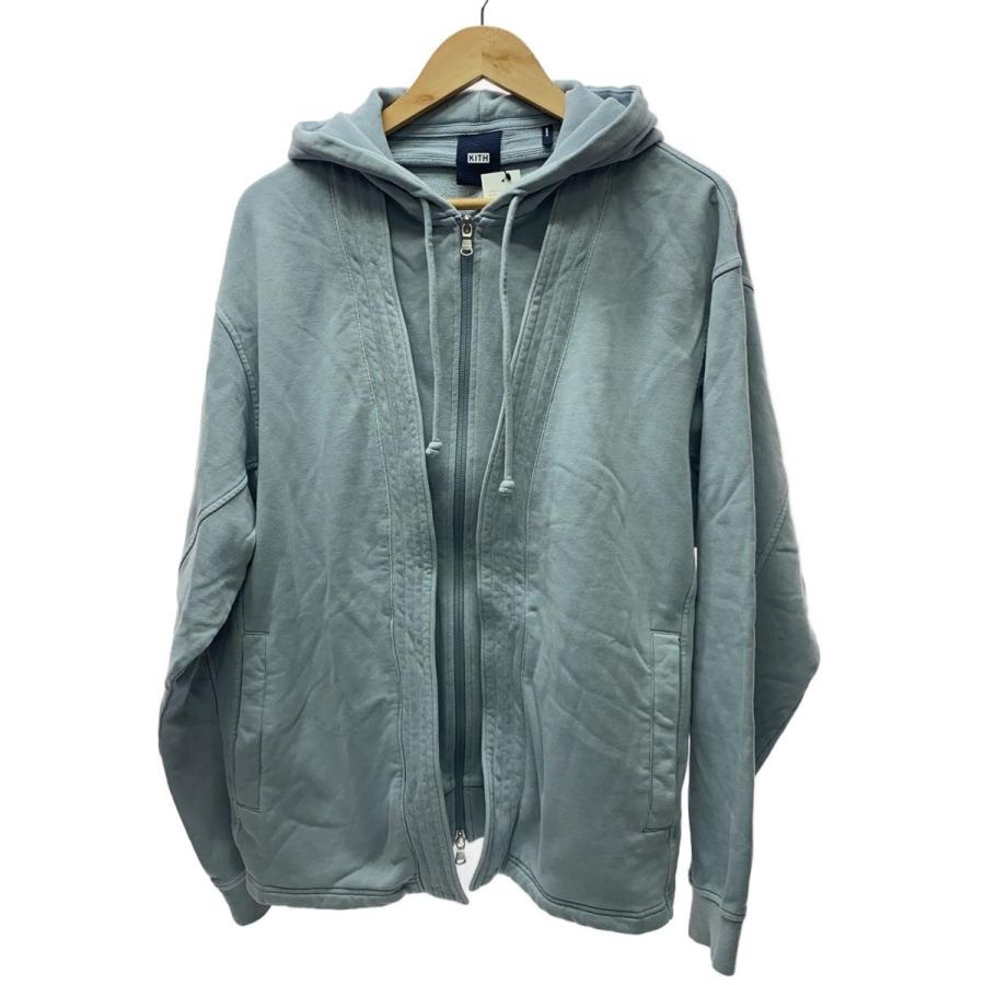 KITH◇ジップパーカー/L/コットン/BLU/無地/22-070-060-0011-2-0