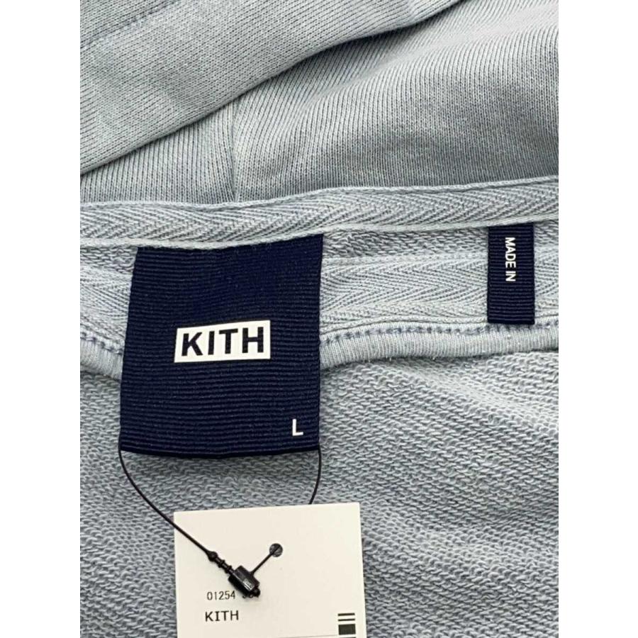 KITH◇ジップパーカー/L/コットン/BLU/無地/22-070-060-0011-2-0