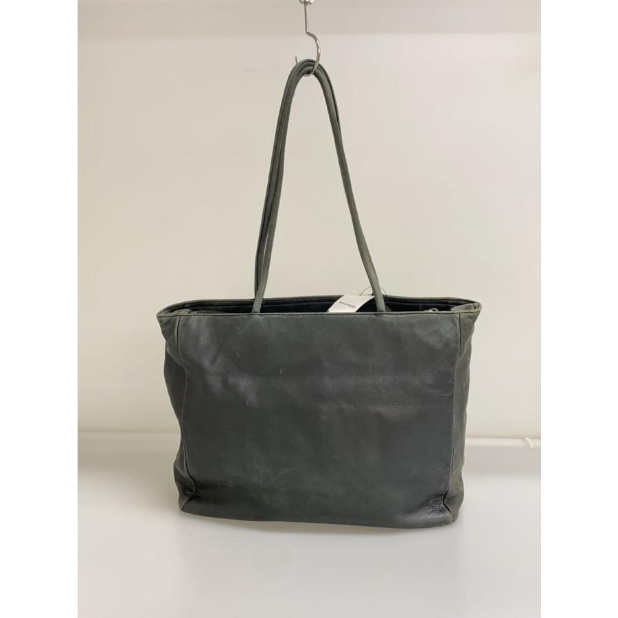 PRADA◇トライアングルロゴ/スレ/傷/トートバッグ/レザー/BLK