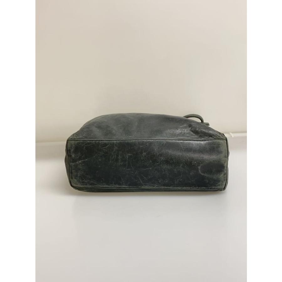 PRADA◇トライアングルロゴ/スレ/傷/トートバッグ/レザー/BLK