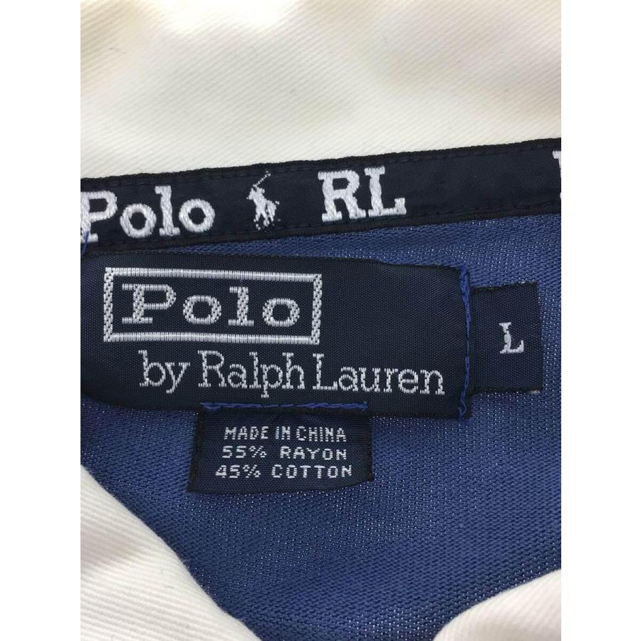 POLO RALPH LAUREN◆90s/レーヨン混ラガーシャツ/L/コットン/NVY/ボーダー｜ssol-shopping｜03