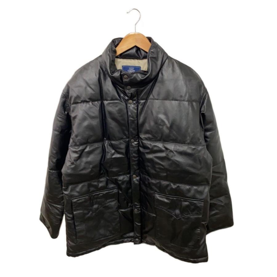 SUNTORY BOSS◇ダウンジャケット/LL/レザー/BLK : セカンドストリート