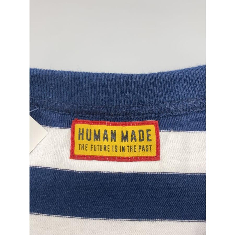HUMAN MADE◇長袖Tシャツ/S/コットン/NVY/ボーダー/HM29CS039