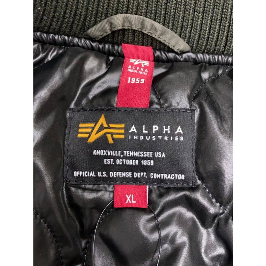 ALPHA INDUSTRIES◇フーデッドリブジャケット/XL/ポリエステル/KHK