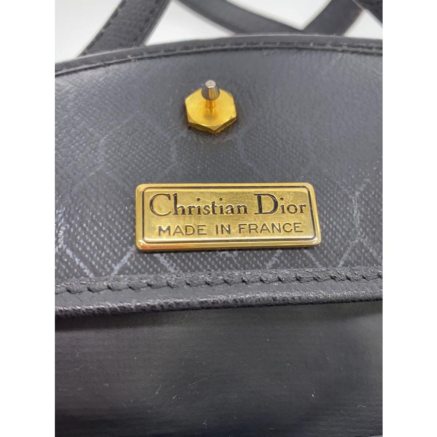 Christian Dior◇スレ・ヨゴレ有/ショルダーバッグ/レザー/ブラック