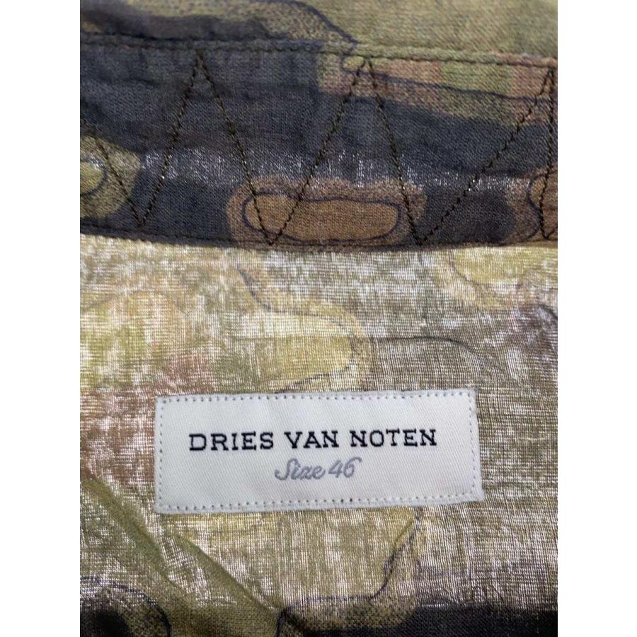 DRIES VAN NOTEN / シアー/半袖シャツ/46/コットン/グリーン/カモフラ DRIES VAN NOTEN◇シアー/半袖シャツ/46/コットン/グリーン/カモフラ