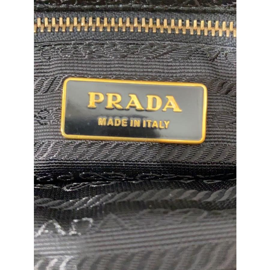 PRADA◇トライアングルロゴ/プレート/トートバッグ/ナイロン/BLK