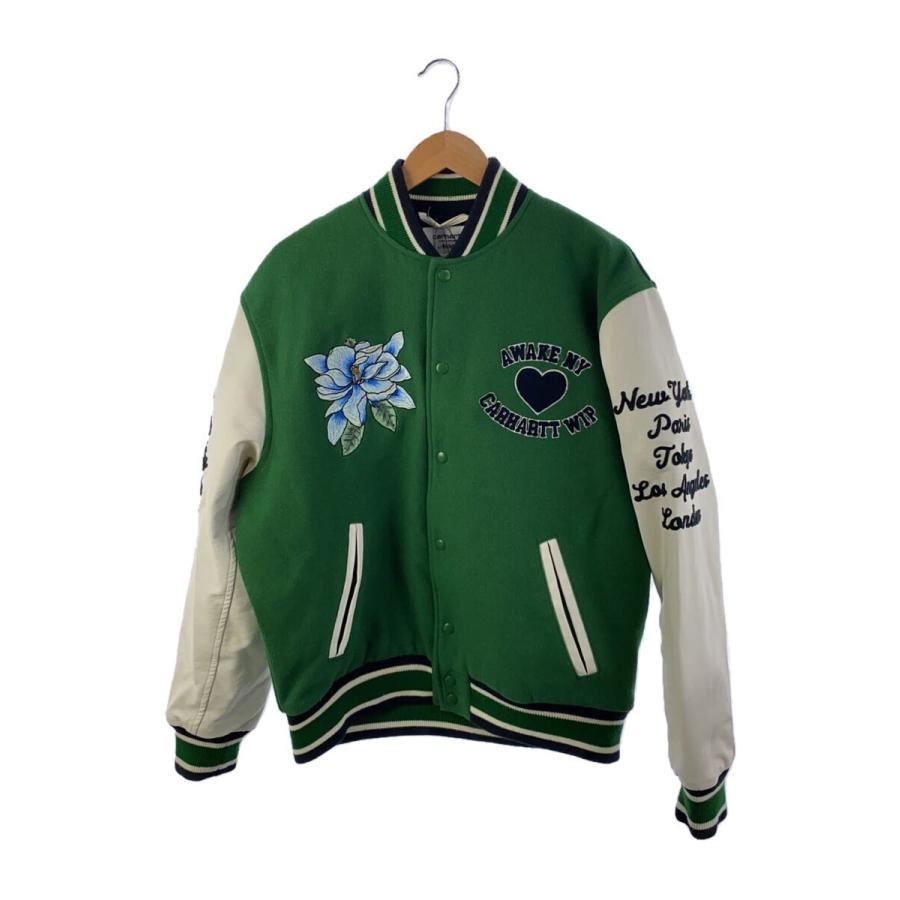 Carhartt◇Teddy Jacket/スタジャン/L/ポリエステル/グリーン 
