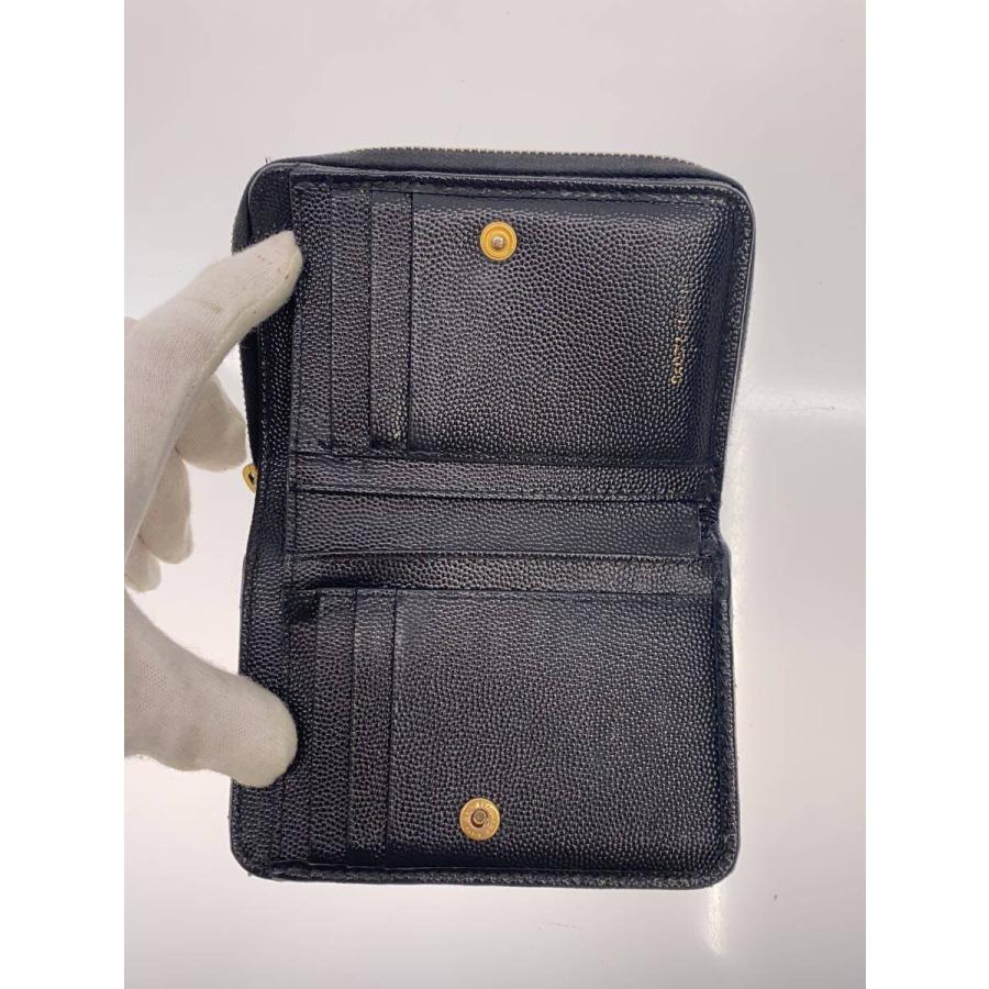 YVES SAINT LAURENT◇2つ折り財布/--/BLK/レディース/575879