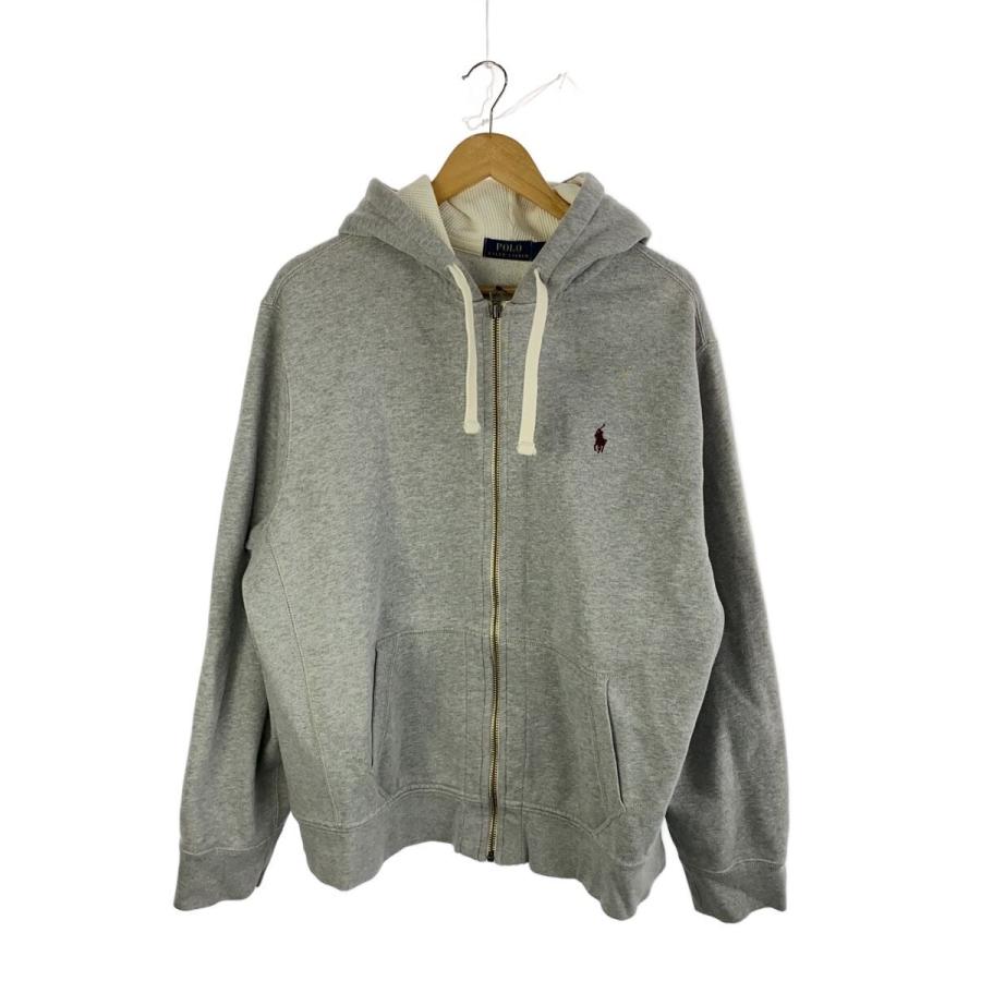 POLO RALPH LAUREN◇サーマル/ジップパーカー/XL/コットン/GRY