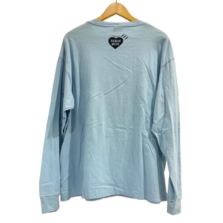 HUMAN MADE Tシャツ ブルー Sサイズ HUMAN MADE◇長袖Tシャツ/XXL/コットン/BLU/プリント/hm28cs034