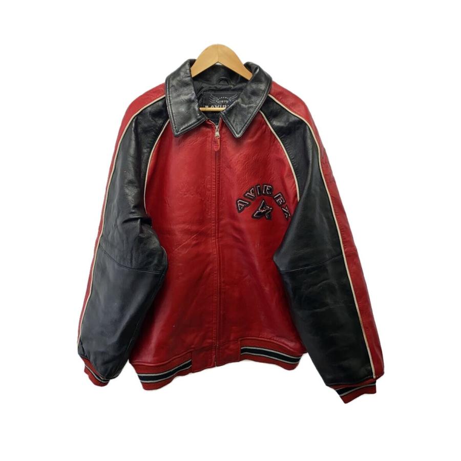 AVIREX レザージャケット レッド 中古・古着通販】AVIREX (アヴィレックス) ホースハイドレザー
