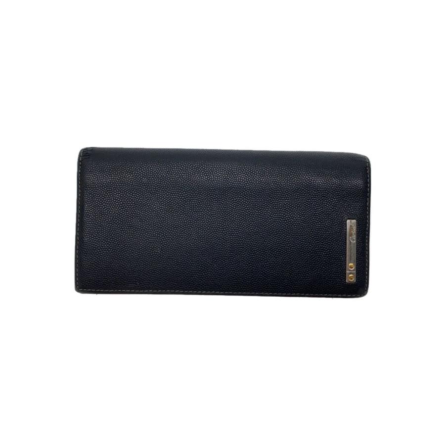 Cartier◇2つ折り長財布/レザー/BLK/メンズ/ダメージ有/ジッパーの