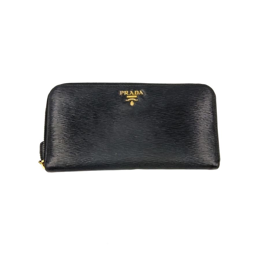 PRADA◇長財布/レザー/NVY/レディース/1ML506/ラウンドファスナー