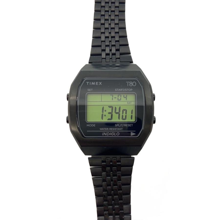 TIMEX◇クォーツ腕時計/デジタル/ステンレス/BLK/BLK/T80/TW2W91600