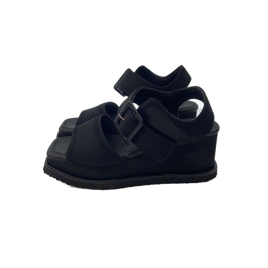 〈美品〉ANTEPRIMA【24.5】クロスニット プラットフォームサンダル 黒 ANTEPRIMA◇アンクルニットストラッププラットフォームサンダル/M/BLK