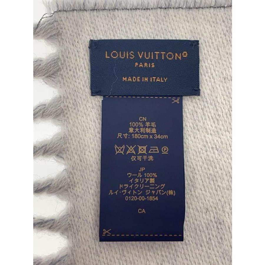 LOUIS VUITTON◇マフラー/ウール/GRY/モノグラム/180×34cm LOUIS VUITTON◇マフラー/ウール/GRY/モノグラム/180×34cm