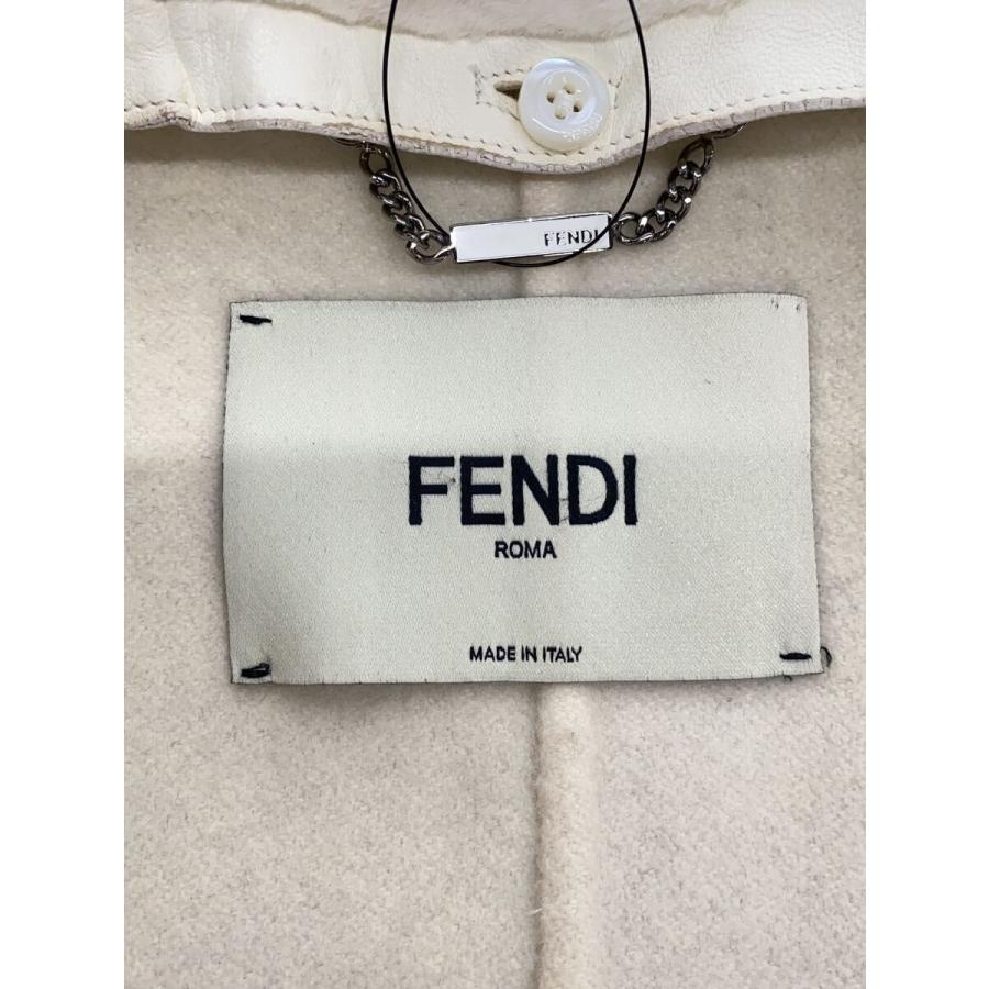 FENDI◆チェスターコート/40/カシミア/レザーポケット/GRY/無地/FF8659 W18//_2
