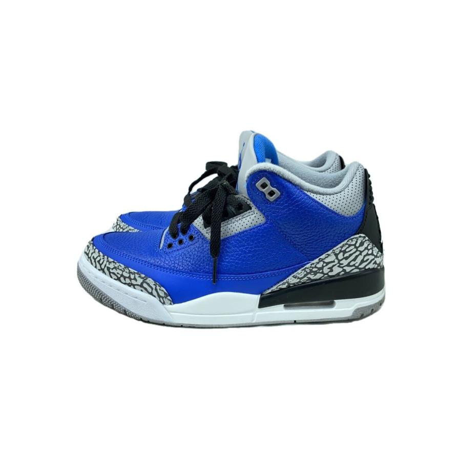 NIKE◇AIR JORDAN 3 RETRO_エアジョーダン レトロ/25cm/BLU : セカンド 