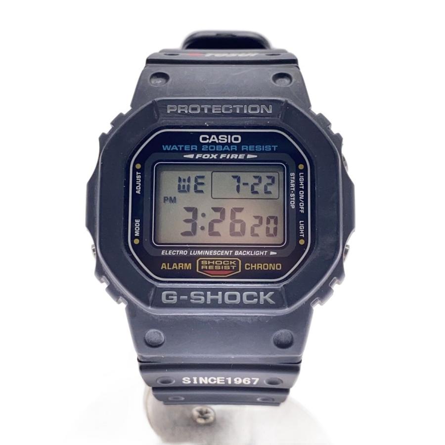 CASIO◇クォーツ腕時計/デジタル/レザー/BLK/BLK/DW-5600E