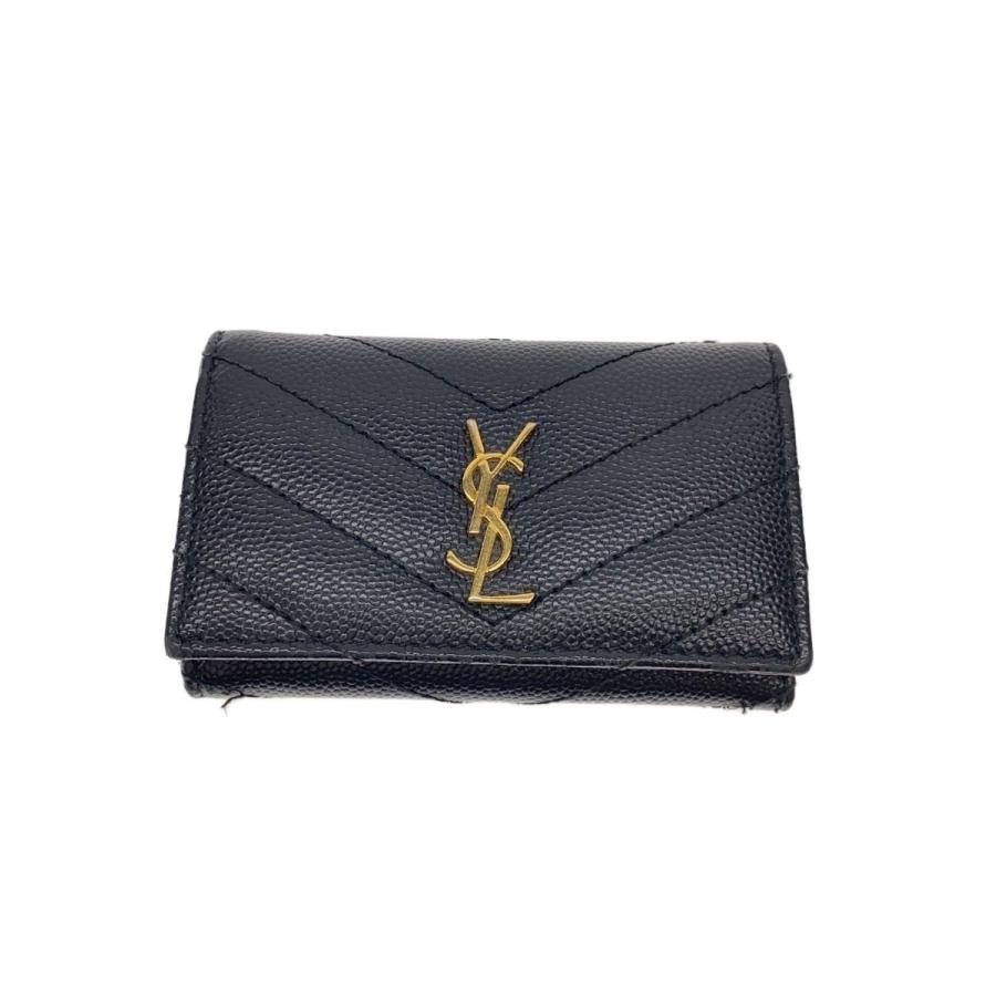 【超美品】YSL 黒 レザー キーケース YVES SAINT LAURENT◇キーケース/レザー/BLK/メンズ/736236 : セカンド