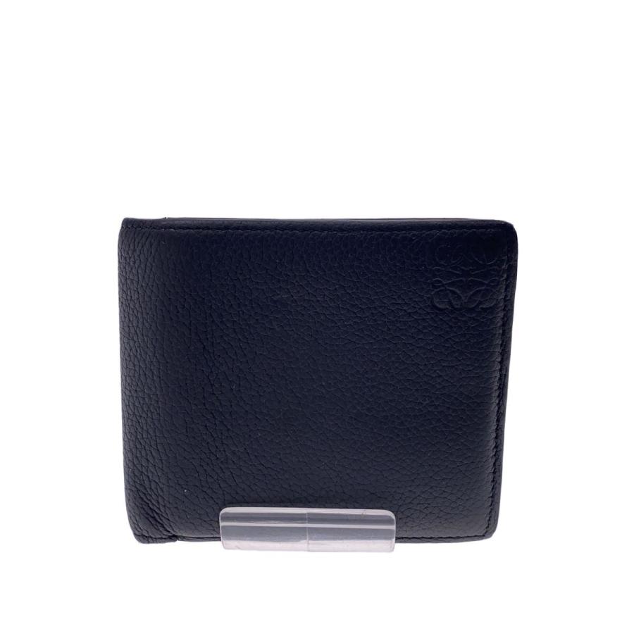 LOEWE◇2つ折り財布/レザー/BLK/無地/メンズ/262301 : セカンド