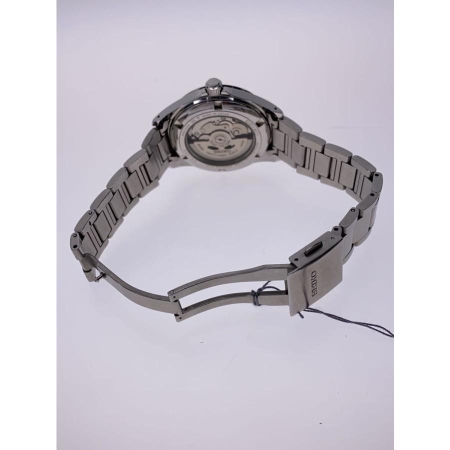 SEIKO◇自動巻腕時計/アナログ/ステンレス/BLK/SLV/4R35-03Y0