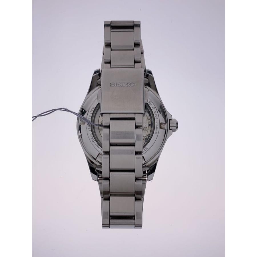 SEIKO◇自動巻腕時計/アナログ/ステンレス/BLK/SLV/4R35-03Y0