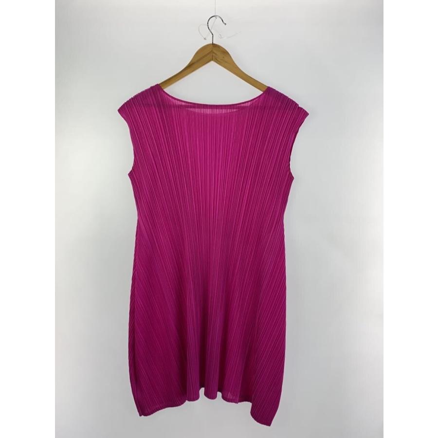 PLEATS PLEASE ISSEY MIYAKE◇半袖ワンピース/--/ポリエステル/PNK