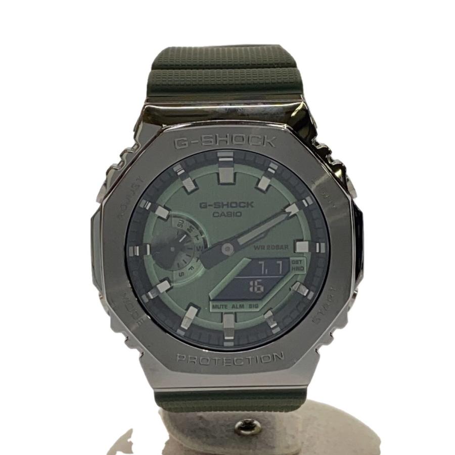 CASIO◇クォーツ腕時計_G-SHOCK/デジアナ/ラバー/GRN/GRN/GM-2100B