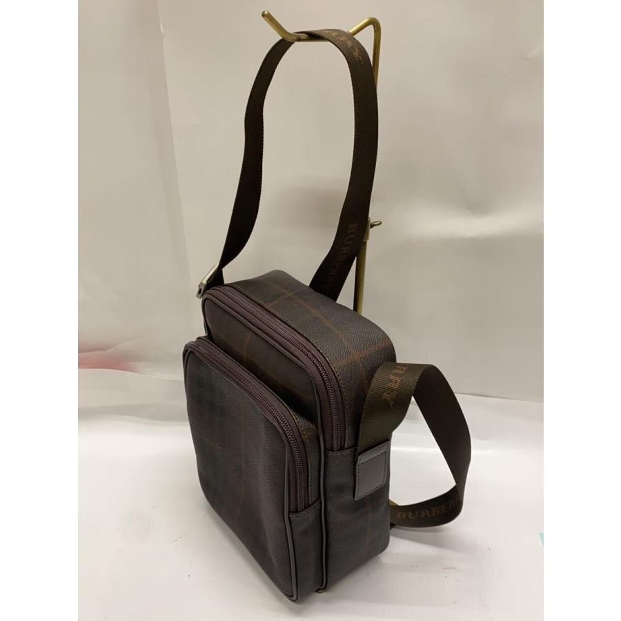 BURBERRY◇シャドーホース/ショルダーバッグ/PVC/BRW/チェック/BAL21