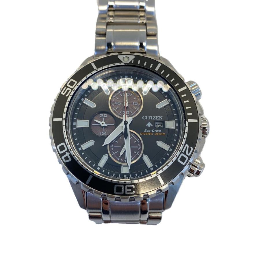 CITIZEN◇ソーラー腕時計/アナログ/ステンレス/BLK/SLV/SS/B612