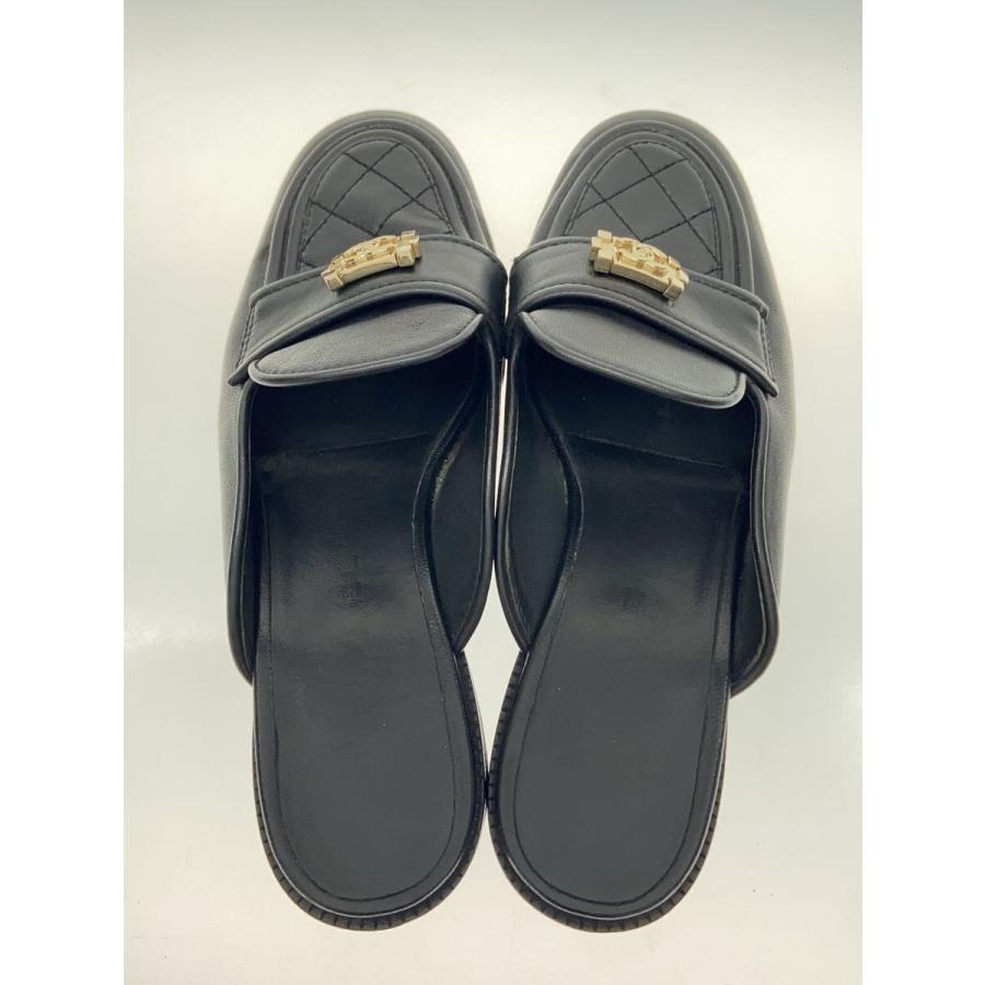 CHANEL◇パンプス/36/BLK/レザー/G36510/ミュール/マトラッセ/ココ