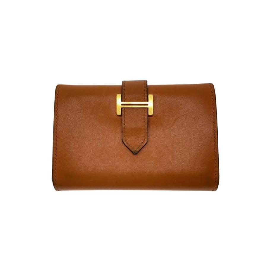 HERMES◇ベアン/カードケース/レザー/ORN/メンズ : セカンドストリート