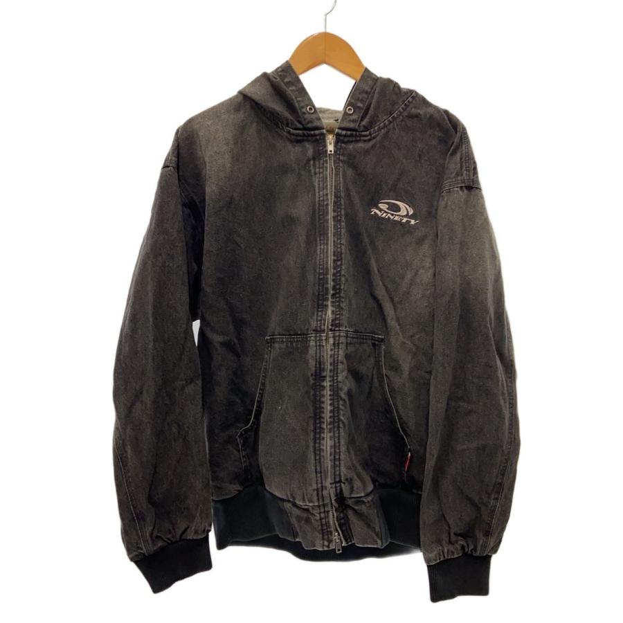 9090◇ジップパーカー/XL/デニム/BLK/nn1791/Heisei Logo Denim Zip