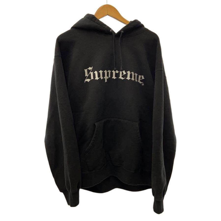 Supreme◇パーカー/XL/コットン/BLK/Washed Old English Hooded