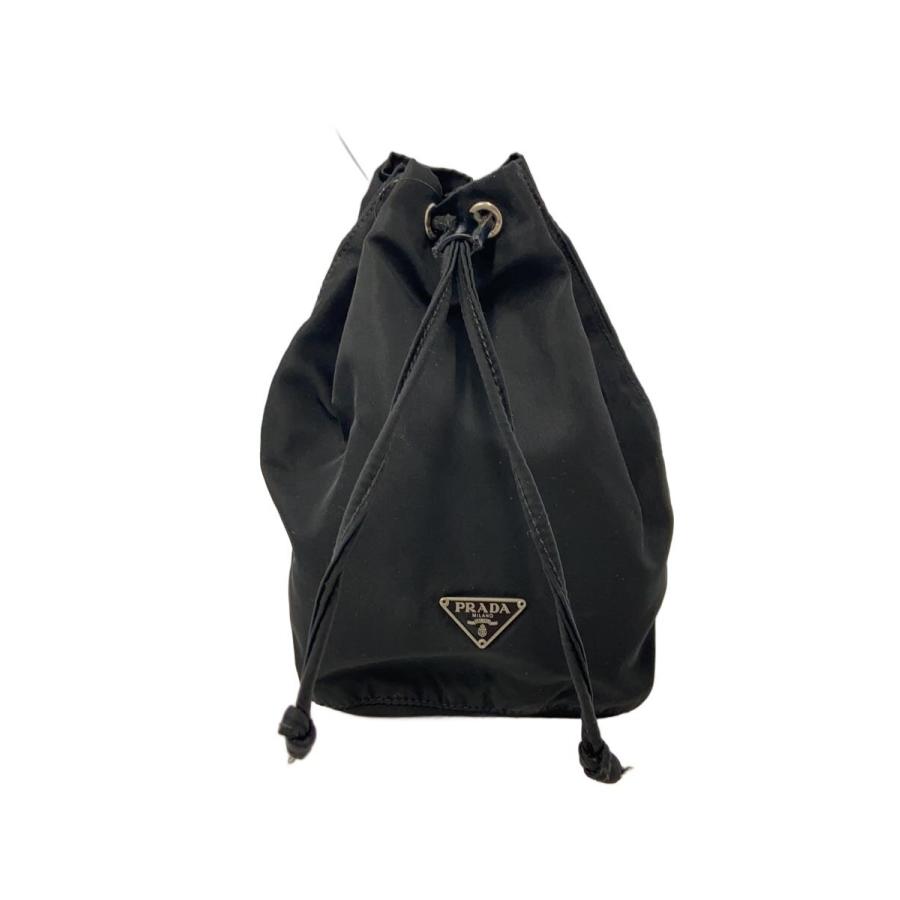 PRADA◇巾着ポーチ/ナイロン/BLK// : セカンドストリートYahoo!店