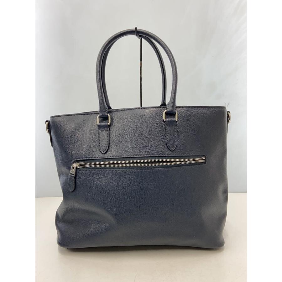 美品 コーチ COACH メトロポリタン ベケット トートバッグ ビジネスバッグ COACH◇ベケット・ビジネストート/レザー/NVY/無地// : セカンド