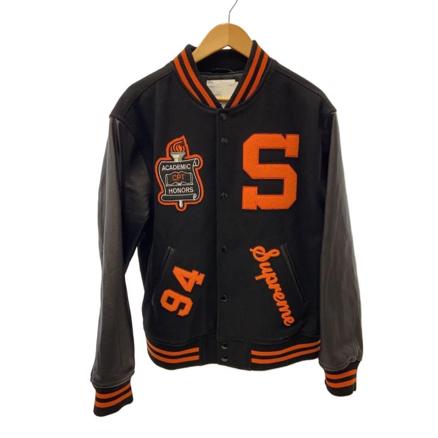 Supreme◇TEAM VARSITY JACKET/19AW/スタジャン/L/ウール/BLK