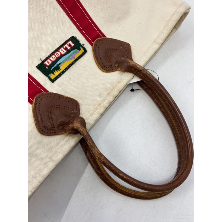 L.L.Bean◇80s復刻/レザーハンドル/トートバッグ/コットン/WHT/無地