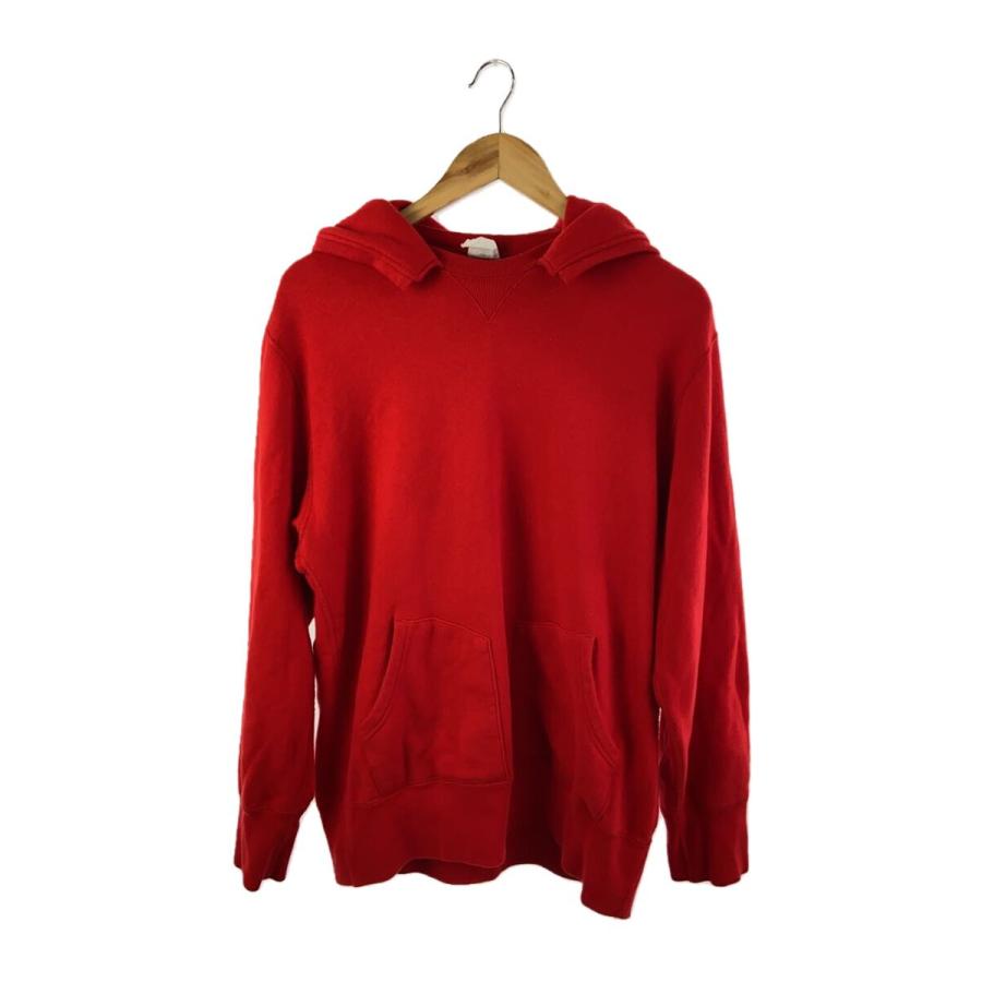 LOOPWHEELER◇×LOWERCASE×POGGYTHEMAN/後付パーカー/L/コットン/RED