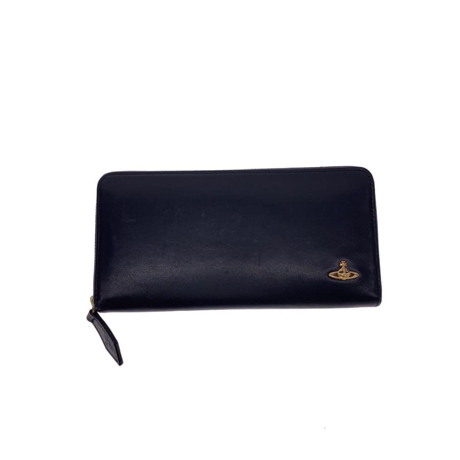 Vivienne Westwood◇表裏表面小傷有/長財布/レザー/BLK/無地/メンズ