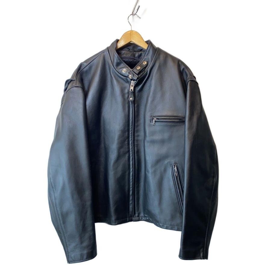 Schott◇シングルライダースジャケット/52/レザー/BLK/641