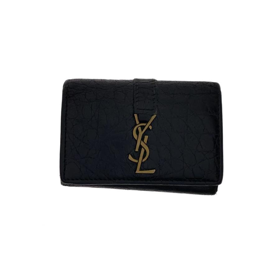 YVES SAINT LAURENT◇キーケース/レザー/BLK/メンズ : セカンド