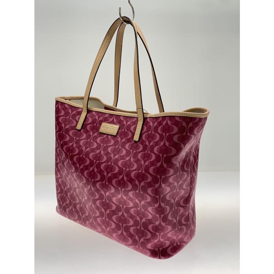 【美品】COACH シグネチャー トートバッグ レッド COACH◇トートバッグ_シグネチャー/キャンバス/RED// : セカンド