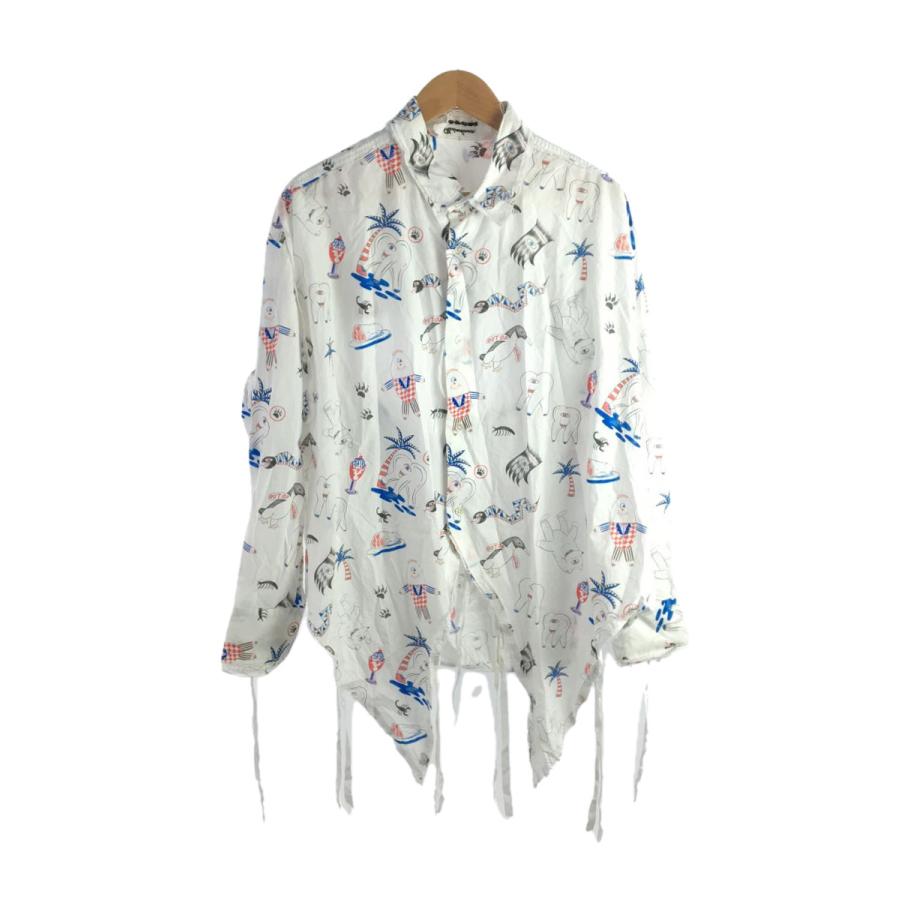 Midorikawa◆左裾にシミ/MID21FW-SH05長袖シャツ/FREE/コットン/WHT/総柄  :2319262991826:セカンドストリートYahoo!店 - 通販 - Yahoo!ショッピング