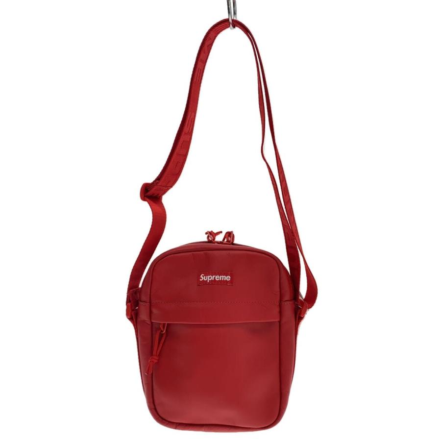 Supreme◇ショルダーバッグ/レザー/RED/23AW/LEATHER SHOULDER